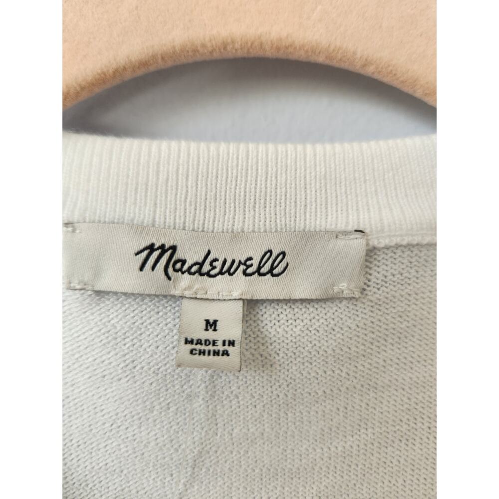 NWT Madewell Crewneck Cardigan in 100% Cotton White M - Picture 8 of 12